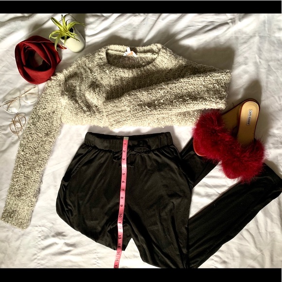 Pants - Black high waist harem legging joggers sweat pants